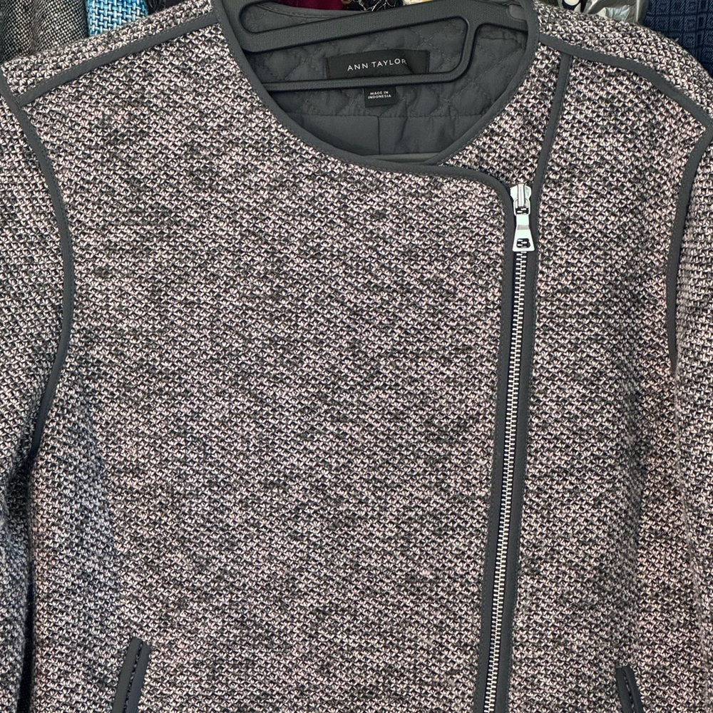 Ann Taylor Black and Gray Textured Jacket